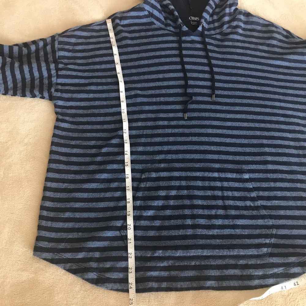 Chaps Hooded Striped Sweater - Size XL - Picture 6 of 10